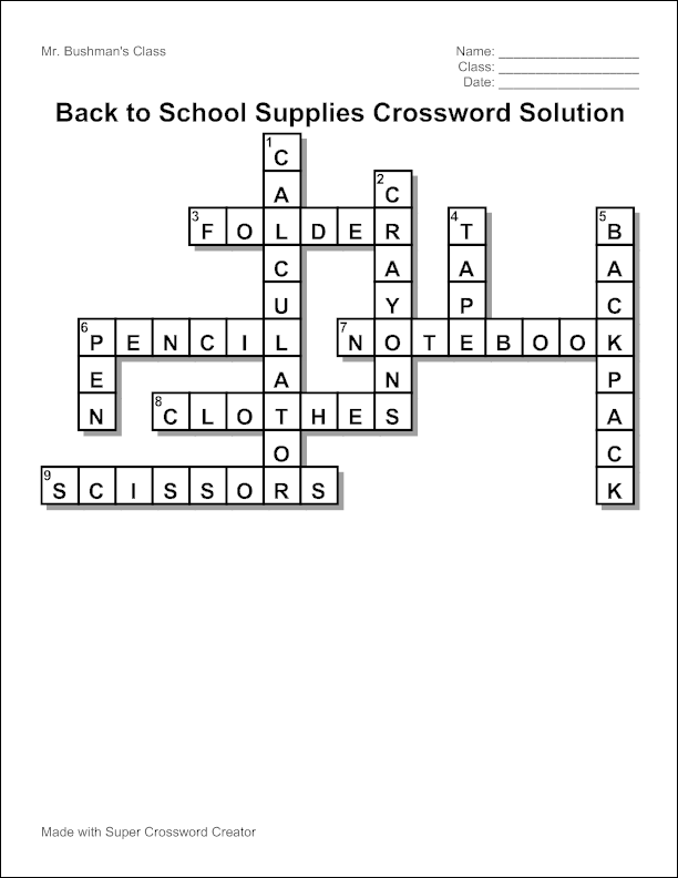 Make a crossword